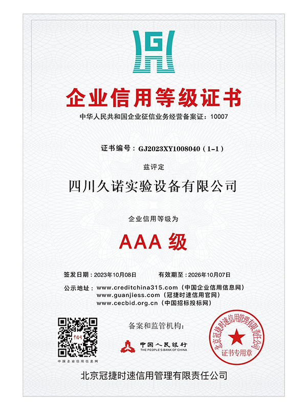 关于我们 企业信用等级证书