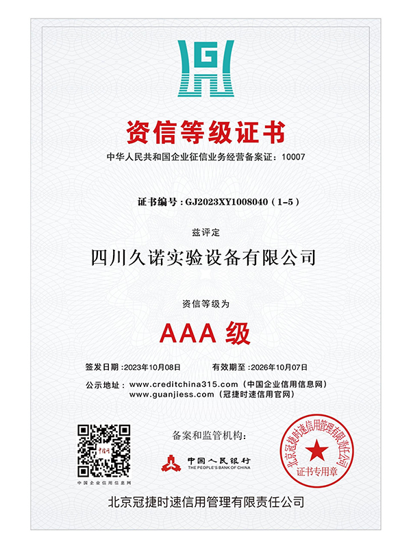 关于我们 资信等级证书